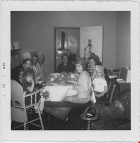 Philips family in dining room at Christmas, [Jan. 1962] thumbnail