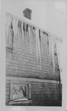 Icicles on Barker Avenue house, [196-] thumbnail