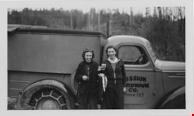 Adell Philips and co-worker in front of truck, 1942 thumbnail