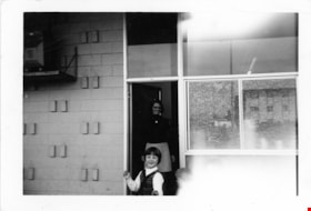 Barb Hiemstra with aunt at Middlegate Bakery, [196-] thumbnail