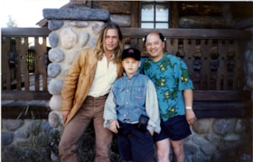 Jimmy Chow and his son with Brad Pitt, [1993] thumbnail