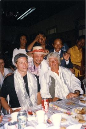 Jimmy Chow with Brad Pitt and director Jean-Jacques Annaud, [1996] thumbnail
