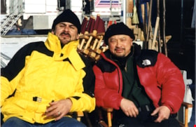 Jimmy Chow with Claudio Palavecino on set, 1999 thumbnail