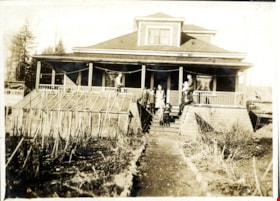 Whiting family on porch of family home, [190-] thumbnail