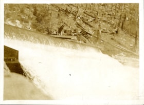 Water gushing from Stave Lake Dam, [190-] thumbnail