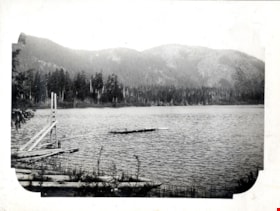 Diving platform and floating dock on Pitt Lake, [191-] thumbnail