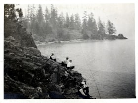 Fishing on the shore of Pitt Lake, [191-] thumbnail