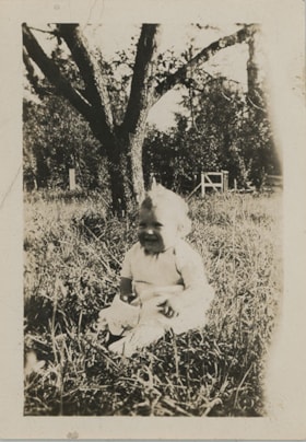 Stanely baby on grass, [192-] thumbnail