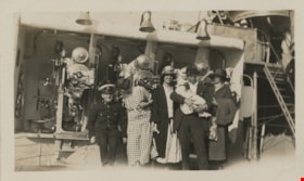 Group of people on deck of ship, [192-] thumbnail