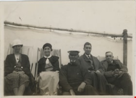 Ada, Arthur and Con Stanley on deck chairs, 1936 thumbnail