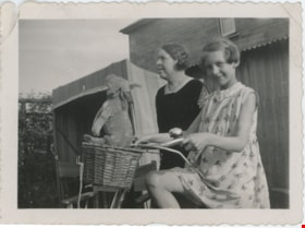 Valerie Stanley on bicycle, Sep. 1936 thumbnail