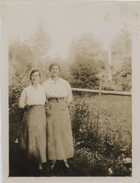 Esther Stanley with woman in garden, [191-] thumbnail