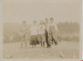 Group of five outdoors, [192-] thumbnail