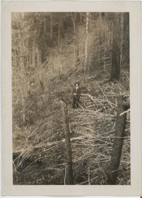 Joyce Stanley in woods, [194-] thumbnail