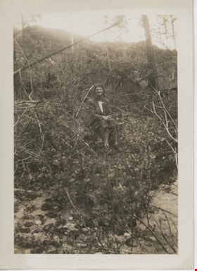 Esther Stanley in thick underbrush, [194-] thumbnail