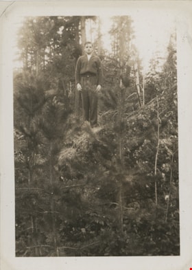Frank Stanley in woods, [194-] thumbnail