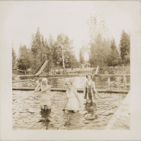 Joyce, Ada and Esther swimming, [194-] thumbnail