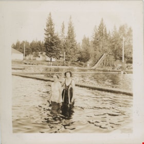 Ada and Esther swimming, [194-] thumbnail