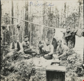 Picnic in woods, [190-] thumbnail
