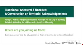 Traditional, Ancestral & Unceded: A Conversation on Territorial Acknowledgements, 29 Apr. 2021 thumbnail