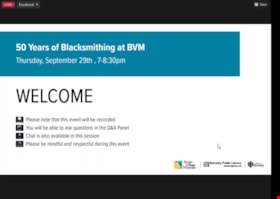50 Years of Blacksmithing at BVM, 29 Sep. 2022 video thumbnail