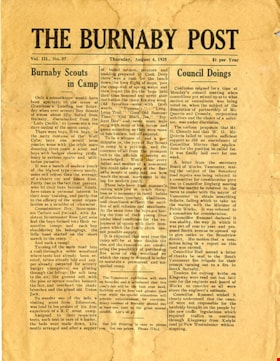 The Burnaby Post, 6 Aug. 1925 thumbnail