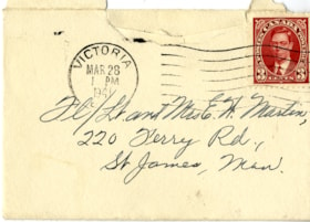Baby announcement card for John Ford Melville Baker, 1941 thumbnail
