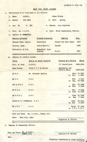 War staff college transcript, [1945] thumbnail