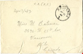 Letter from Brigadeer Colin Fox to May Bateman, 7 Apr. 1943 thumbnail