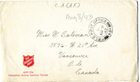 Letter from Brigadeer Colin Fox to May Bateman, 8 Aug. 1943 thumbnail