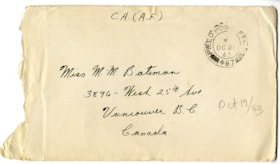 Letter from Sergeant Colin Fox to May Bateman, 19 Oct. 1943 thumbnail