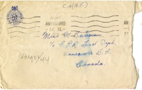 Letter from Sergeant Colin Fox to May Bateman, 22 Aug. 1944 thumbnail