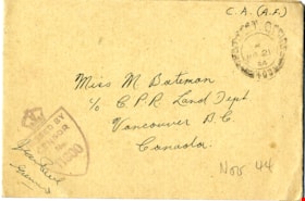 Christmas greeting card from Colin Fox, 23 Oct. 1944 thumbnail