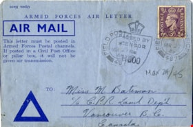 Air mail letter from Colin Fox to May Bateman, 24 Mar. 1945 thumbnail