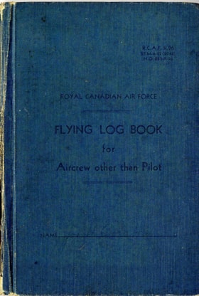 RCAF Flying Log Book and navigation maps, 1943-1945 thumbnail