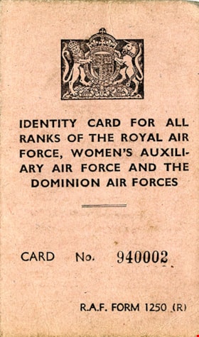Royal Air Force identity card, 1944 thumbnail