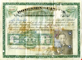 Head tax certificate issued to Lee Quon Lep [Quan Lip Lee], 1921-1949 (date of original), copied 2021 thumbnail