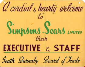 Welcome to Simpsons-Sears from South Burnaby Board of Trade, May 1954 thumbnail
