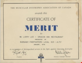 Muscular Dystrophy Association Certificate of Merit, 1979 thumbnail